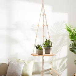 CASA Colgadores Para Plantas|Woody Mesa Para Plantas Pendiente Natural